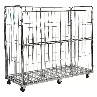 Kongamek Rollcontainer verzinkt 2000x800x1800mm mit 4 Gitterwänden vorne halb zu öffnen ohne Bremse-Beschreibung lesen