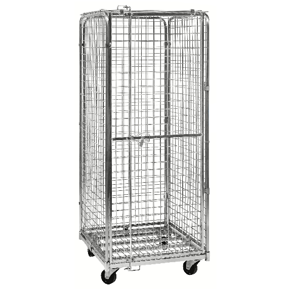Kongamek Sicherheitscontainer 720x830x1840mm verzinkt mit Gitterboden, 4 Gitterwänden und Tür ohne Bremse-Beschreibung lesen