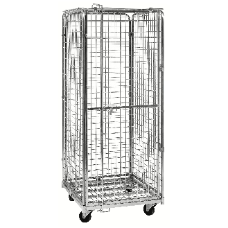 Kongamek Sicherheitscontainer 720x830x1840mm verzinkt mit Gitterboden, 4 Gitterwänden und Tür ohne Bremse-Beschreibung lesen