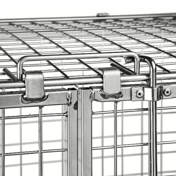 Kongamek Sicherheitscontainer 1200x800x1870mm verzinkt mit Gitterboden, 4 Gitterwänden, Tür und Bremse Kongamek Sicherheitscontainer 1200x800x1870mm verzinkt mit Gitterboden, 4 Gitterwänden, Tür und Bremse-Beschreibung lesen