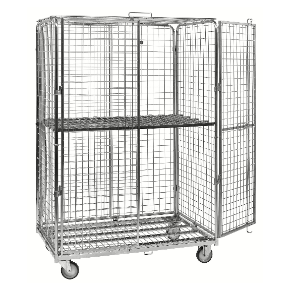 Kongamek Sicherheitscontainer 1200x800x1870mm verzinkt mit Gitterboden, 4 Gitterwänden, Tür und Bremse Kongamek Sicherheitscontainer 1200x800x1870mm verzinkt mit Gitterboden, 4 Gitterwänden, Tür und Bremse-Beschreibung lesen
