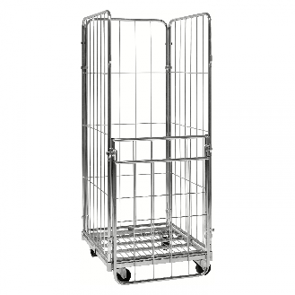 Kongamek Rollcontainer verzinkt 720x800x1800mm mit 4 Gitterwänden vorne halb zu öffnen ohne Bremse-Beschreibung lesen
