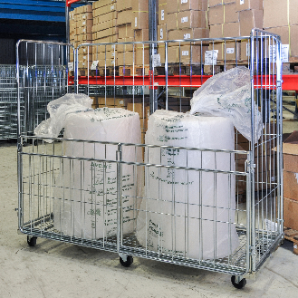 Kongamek Rollcontainer verzinkt 720x800x1800mm mit 4 Gitterwänden vorne halb zu öffnen ohne Bremse-Beschreibung lesen