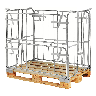 Palettencontainer verzinkt 1000mm hoch passend zu Europaletten 1200x800mm-Beschreibung lesen
