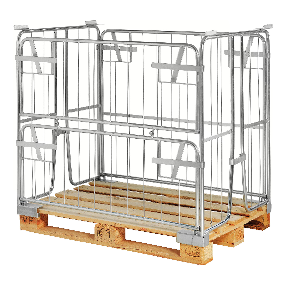 Palettencontainer verzinkt 1000mm hoch passend zu Europaletten 1200x800mm Palettencontainer verzinkt 1000mm hoch passend zu Europaletten 1200x800mm-Beschreibung lesen
