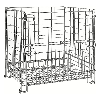 Gitterbox verzinkt 1200x1000x1180mm vorne halb zu öffnen 1000kg Tragkraft