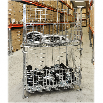 Gitterbox verzinkt 1200x1000x1180mm vorne halb zu öffnen 1000kg Tragkraft-Beschreibung lesen