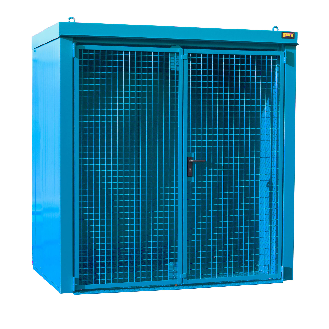 Gasflaschen-Container GFC-B M1, Lichtblau für 28x Gasflaschen Ø 230 mm-Beschreibung lesen