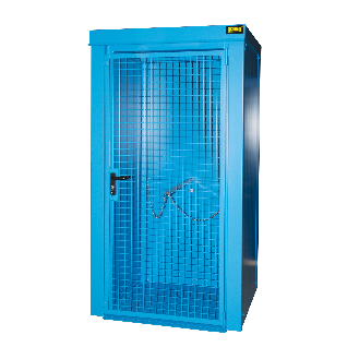 Gasflaschen-Container GFC-B M0, Lichtblau für 9x Gasflaschen Ø 230 mm-Beschreibung lesen
