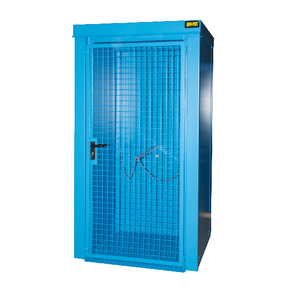 Gasflaschen-Container GFC-B M0, Lichtblau für 9x Gasflaschen Ø 230 mm Gasflaschen-Container GFC-B M0, Lichtblau für 9x Gasflaschen Ø 230 mm-Beschreibung lesen