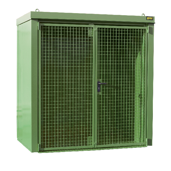 Gasflaschen-Container GFC-B M1, Resedagrün für 28x Gasflaschen Ø 230 mm Gasflaschen-Container GFC-B M1, Resedagrün für 28x Gasflaschen Ø 230 mm-Beschreibung lesen