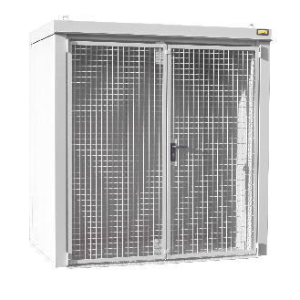 Gasflaschen-Container GFC-B M1, Grauweiß für 28x Gasflaschen Ø 230 mm-Beschreibung lesen