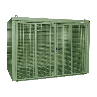 Bauer Gasflaschen-Container GFC-B M4, Resedagrün für 60x Gasflaschen Ø 230 mm-Beschreibung lesen