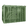 Bauer Gasflaschen-Container GFC-B M4, Resedagrün für 60x Gasflaschen Ø 230 mm