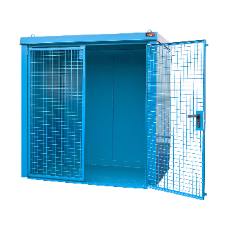 Gasflaschen-Container GFC-B M2, Lichtblau für 35x Gasflaschen Ø 230 mm-Beschreibung lesen