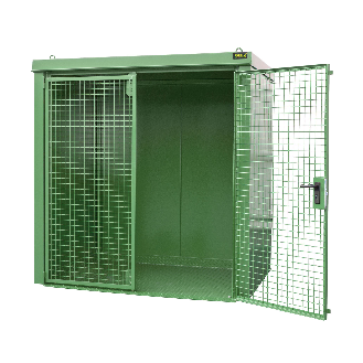 Gasflaschen-Container GFC-B M2, Resedagrün für 35x Gasflaschen Ø 230 mm-Beschreibung lesen