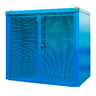 Gasflaschen-Container GFC-B M3, Lichtblau für 45x Gasflaschen Ø 230 mm-Beschreibung lesen