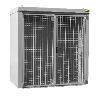 Gasflaschen-Container GFC-B M1, Mausgrau für 28x Gasflaschen Ø 230 mm-Beschreibung lesen