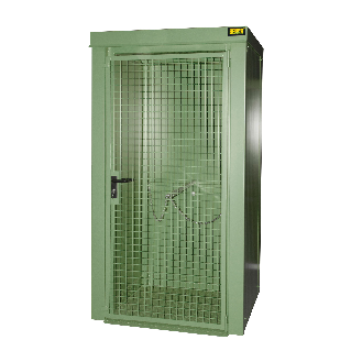 Gasflaschen-Container GFC-B M0, Resedagrün für 9x Gasflaschen Ø 230 mm-Beschreibung lesen