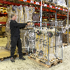 Palettencontainer verzinkt 1800mm hoch, seitlich halb zu öffnen passend zu Europaletten 1200x800mm