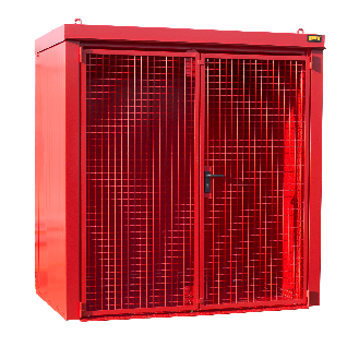Gasflaschen-Container GFC-B M1, Feuerrot für 28x Gasflaschen Ø 230 mm-Beschreibung lesen