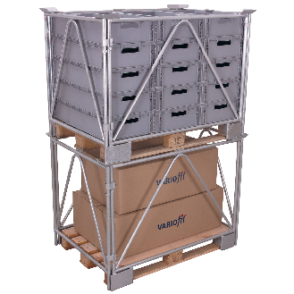 VARIOfit Palettenaufsatz Typ 68 aus verzinktem Stahl 1200x800mm Maße, 1600mm Höhe-Beschreibung lesen