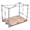 VARIOfit Palettenaufsatz Typ 65k mit Klemmvorrichtung aus verzinktem Stahl 1200x800mm Maße, 1600mm Höhe VARIOfit Palettenaufsatz Typ 65k mit Klemmvorrichtung aus verzinktem Stahl 1200x800mm Maße, 1600mm Höhe
