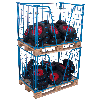 VARIOfit Palettenaufsatz Typ 65k mit Klemmvorrichtung aus Stahl 1200x1000mm Maße, 1600mm Höhe