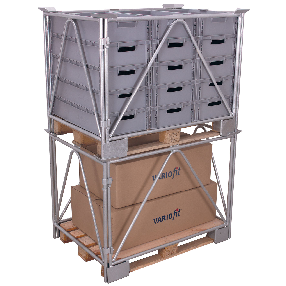 VARIOfit Palettenaufsatz Typ 68 aus verzinkt Stahl 1200x1000mm Maße, 1200mm Höhe-Beschreibung lesen