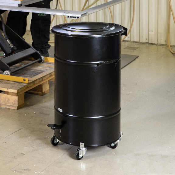 Kongamek Abfallbehälter, verzinkt aus Blech mit Fußpedal 70l Volumen Kongamek Abfallbehälter, verzinkt aus Blech mit Fußpedal 70l Volumen-Beschreibung lesen
