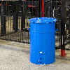Kongamek Abfallbehälter in blau aus Blech mit Fußpedal 30l Volumen Kongamek Abfallbehälter in blau aus Blech mit Fußpedal 30l Volumen