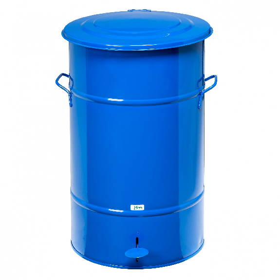 Kongamek Abfallbehälter in blau aus Blech mit Fußpedal 30l Volumen Kongamek Abfallbehälter in blau aus Blech mit Fußpedal 30l Volumen-Beschreibung lesen