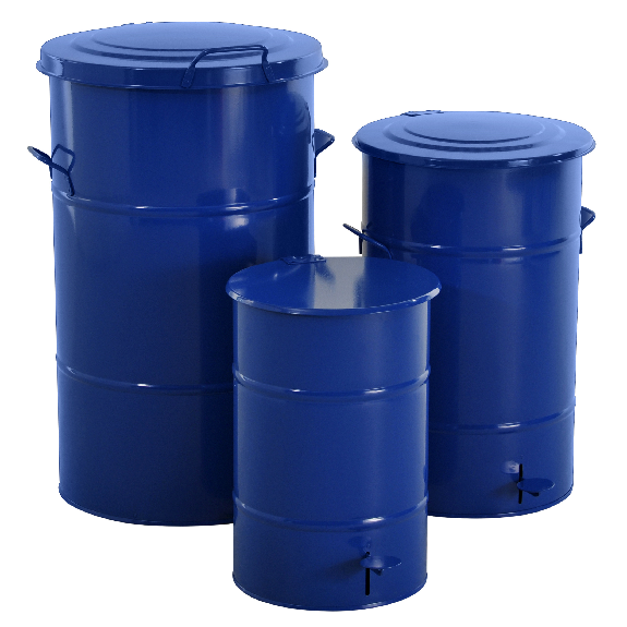 Kongamek Abfallbehälter in blau aus Blech mit Fußpedal 30l Volumen Kongamek Abfallbehälter in blau aus Blech mit Fußpedal 30l Volumen-Beschreibung lesen