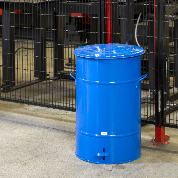 Kongamek Abfallbehälter in blau aus Blech mit Fußpedal 30l Volumen Kongamek Abfallbehälter in blau aus Blech mit Fußpedal 30l Volumen-Beschreibung lesen