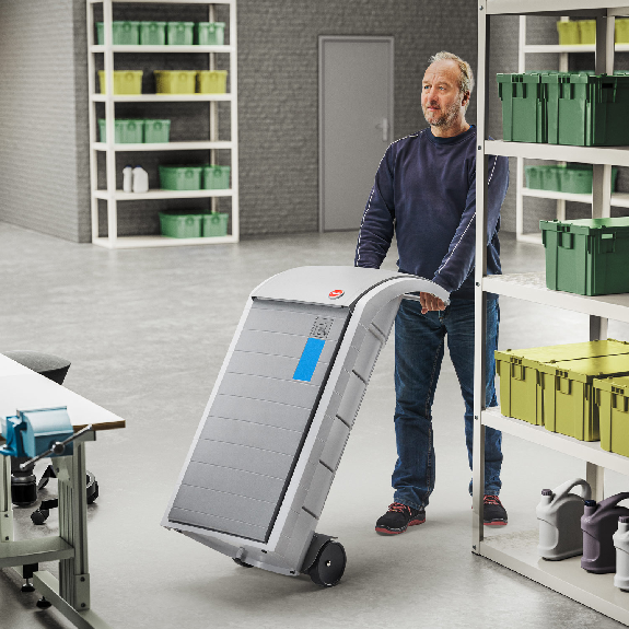 Recyclingbehälter mit großem Volumen und Sackhalterung-Beschreibung lesen