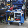 VARIOfit Schwerlast Werkstattwagen mit Schrank und 2 Ladeflächen 1260x800mm