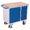 VARIOfit Werkstattwagen mit Schiebegriff, Schrank, 4 Schubladen und großer Ladefläche 1000x600mm VARIOfit Werkstattwagen mit Schiebegriff, Schrank, 4 Schubladen und großer Ladefläche 1000x600mm