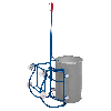 VARIOfit Fasskipper 250kg Traglast mit Hebelstange, Fassauflage mit 4 Kunststoffrollen