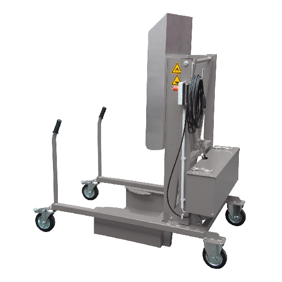 Bauer Mülltonnen-Kippstation MKS-230V, Elektrohydraulisch, lackiert, Mausgrau-Beschreibung lesen