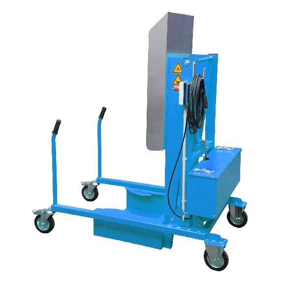 Bauer Mülltonnen-Kippstation MKS-230V, Elektrohydraulisch, lackiert, Lichtblau-Beschreibung lesen