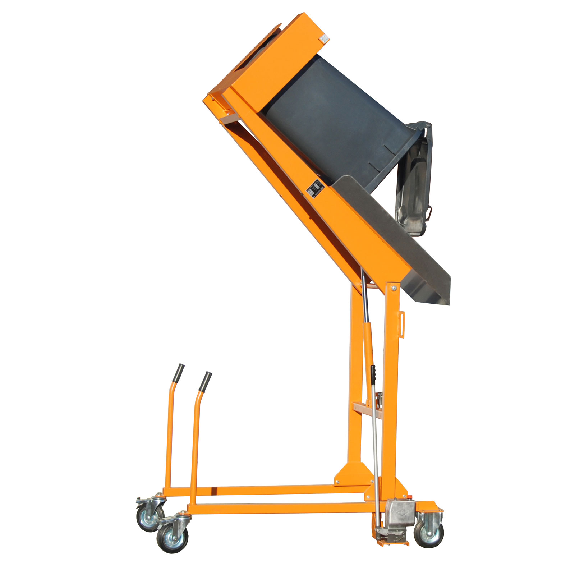 Bauer Mülltonnen-Kippstation MKS-H mit Handpumpe, lackiert, Gelborange-Beschreibung lesen