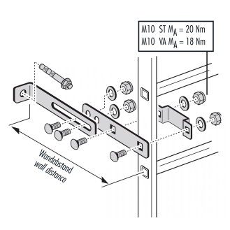 Hailo Wandhalter für Steigleitern Typ VAO 40x20mm Holm Edelstahl/Stahl 300-430mm verstellbar-Beschreibung lesen