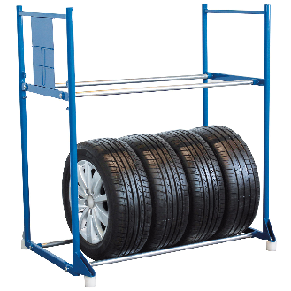 VARIOfit Reifenregal aus Stahl 300kg Traglast mit 2 Etagen-Beschreibung lesen