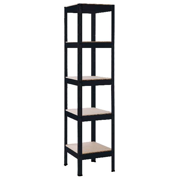 Schulte Schwerlast- Steckregal Blackline 1800x450x450mm mit 5 Böden aus Holz 90kg Fachlast-Beschreibung lesen