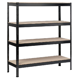 Schulte Schwerlast- Steckregal Blackline 1800x1600x600mm mit 4 Böden aus Holz 250kg Fachlast-Beschreibung lesen
