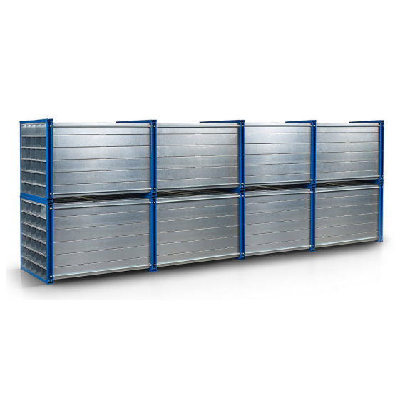 Étagère en nid d'abeille RWR-64/6 6000x1000x1000 mm avec 64 compartiments Ral 5010 enzien bleu-Leer más