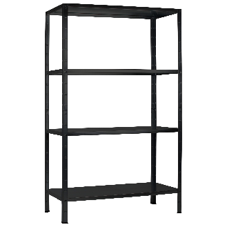 Schulte Regal Stecksystem Blackline 1800x1200x400mm mit 4 Böden aus Metall 65kg Fachlast-Beschreibung lesen