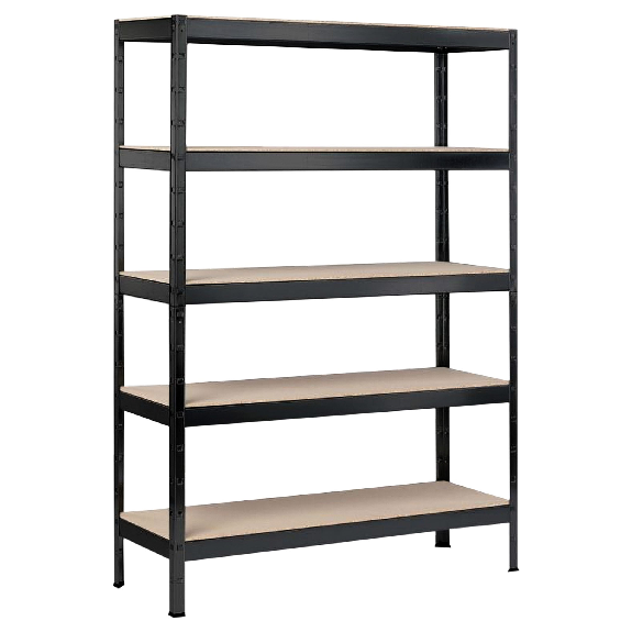 Schulte Schwerlast- Steckregal Blackline 1800x900x400mm mit 5 Böden aus Holz 90kg Fachlast-Beschreibung lesen