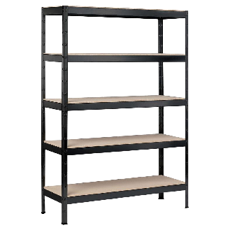 Schulte Schwerlast- Steckregal Blackline 1800x900x400mm mit 5 Böden aus Holz 90kg Fachlast-Beschreibung lesen