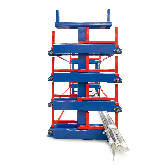 RR Industrietechnik Roll-Aus-Regal einseitg Typ RRA-D45 2x4 Lagerebenen plus Dachablage 2500kg Traglast pro Arm-Beschreibung lesen